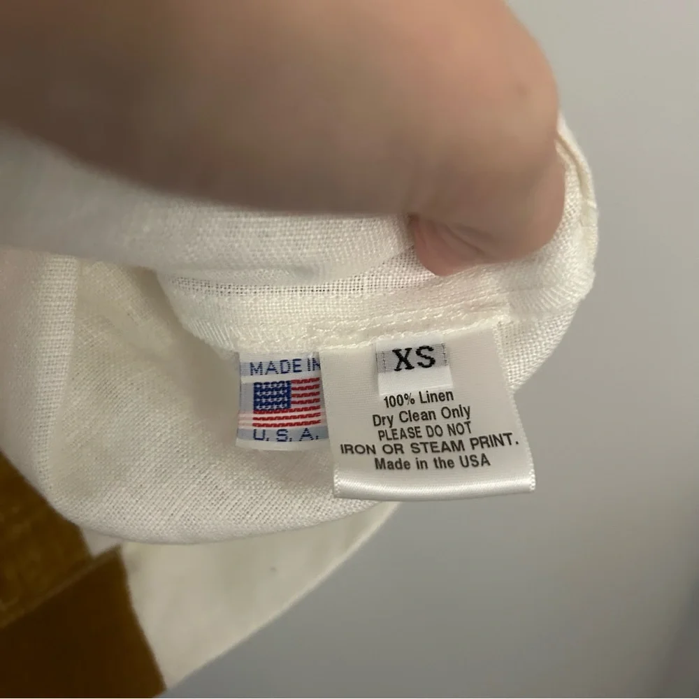 NANCYSTELLASOTO Nancy Stella Soto SLSS Linen Blouse in Brown White - Picture 5 of 6